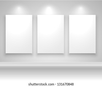 Frames on wall template design, vector