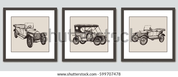 Frames On Wall Vector Hand Drawn Stock Royalty Free 599707478