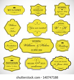 Frames And Ornaments Set - Isolated On Gray Background - Vector Illustration, Graphic Design Editable For Your Design. Logo Symbols 