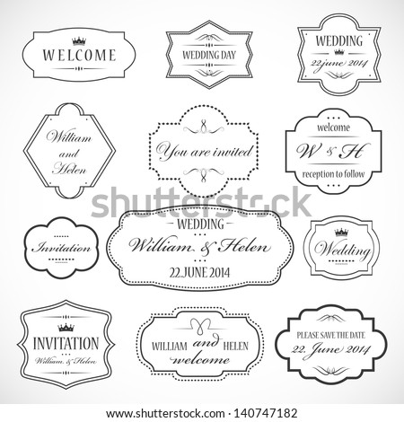 Frames And Ornaments Set - Isolated On Gray Background - Vector Illustration, Graphic Design Editable For Your Design. Logo Symbols 