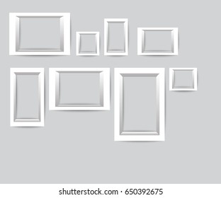 Frames for paintings or photos mounted on the wall