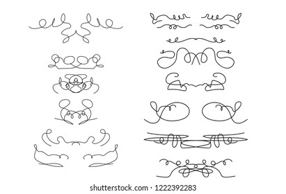 Frames, patterns for frames, vignettes. Vector illustration.
