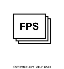 Frames per second vector graphic. FPS for videos. FPS icon for different number of fps.