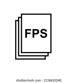 Frames per second vector graphic. FPS for videos. FPS icon for different number of fps.