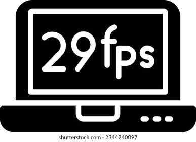 Frames Per Second Vector Icon Glyph Style