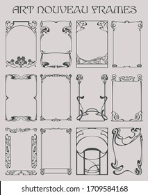 Frames, Photo Frames Art Nouveau Style, Retro Borders, Decorative Elements from the 1920s, 1930s