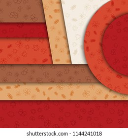 Frames for photo collage in Memphis style. Geometric vector background for autumn images