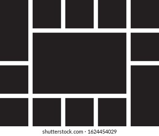 Frames photo or pictures collage vector interior or scrapbooking design 