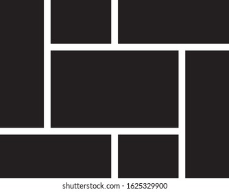 Frames photo or pictures collage vector interior or scrapbooking design 