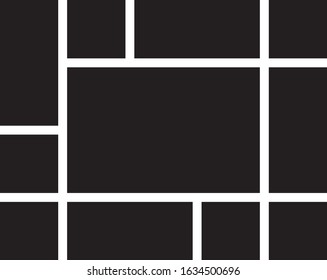 Frames photo or pictures collage vector interior or scrapbooking design 