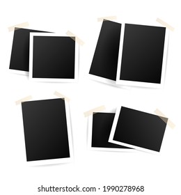 Frames photo  in a template isolated on white  background,  Vector Illustration EPS 10
