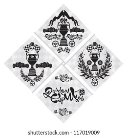 Frames racing sets with flags, 1, vector