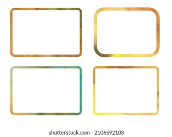 frames rectangle set watercolor inside isolated vector  background