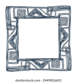 Frames in retro style.  Monochrome  frames isolated on white background. Vector illustration.