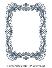 Frames in retro style.  Monochrome  frames isolated on white background. Vector illustration.