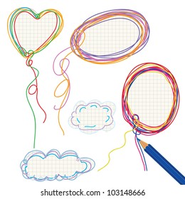 Frames for school with pencil