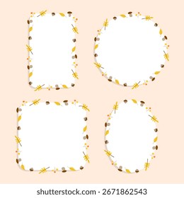 Frames set autumn motif vector background