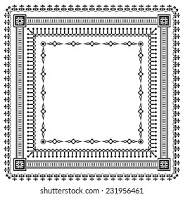 Frames set vintage with decorative elements pattern. Black white