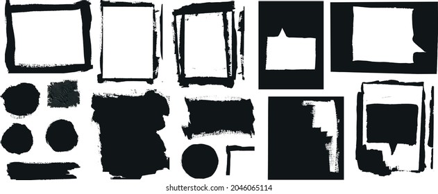 Frames and Speech Bubbles Vector Collecation made of black Ink