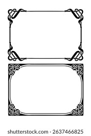 Frames with style Art Nouveau ornament set