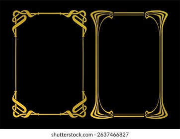 Frames with style Art Nouveau ornament set