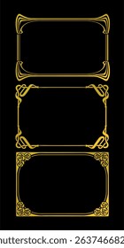 Frames with style Art Nouveau ornament set