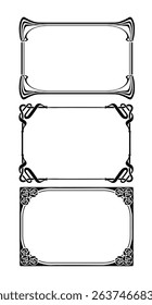 Frames with style Art Nouveau ornament set