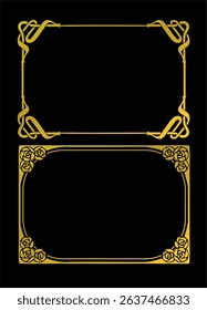 Frames with style Art Nouveau ornament set