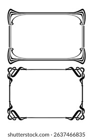 Frames with style Art Nouveau ornament set