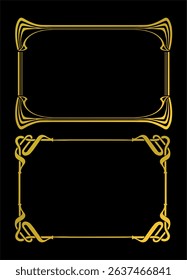 Frames with style Art Nouveau ornament set