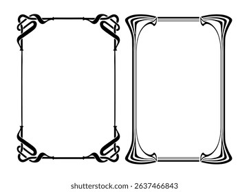 Frames with style Art Nouveau ornament set