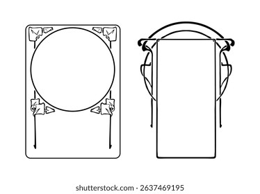 Frames with style Art Nouveau ornament set