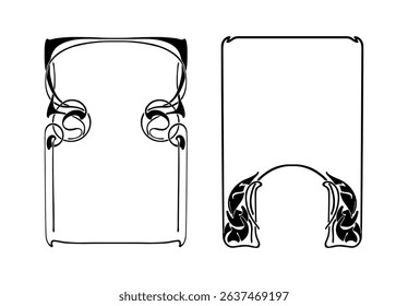Frames with style Art Nouveau ornament set