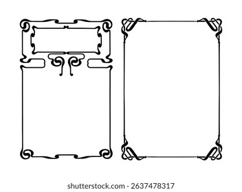 Frames with style Art Nouveau ornament set