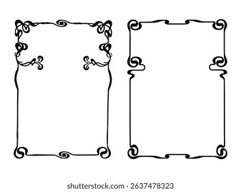 Frames with style Art Nouveau ornament set