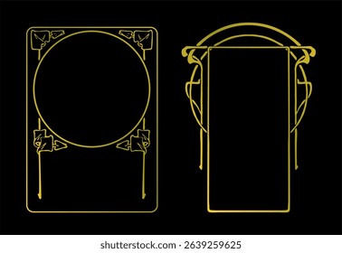 Frames with style Art Nouveau ornament set