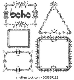 frames in the style of boho with place for your text