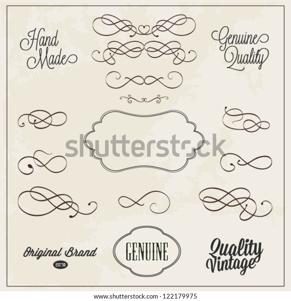 Frames and swirls for decoration hand drawn\
vector illustration