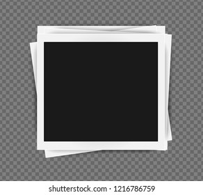 frames template with shadows isolated on transparent background. Vector illustration