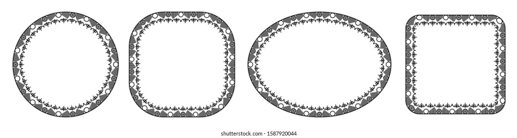 frames for text or calligraphy and banners. simple border flat design with isolated white background.