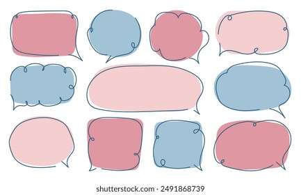 Marcos para texto en el estilo de Dibujado a mano. Conjunto de cuadro de texto minimalista dibujado a mano . Colección de Plantilla de marcos en estilo Doodle	
