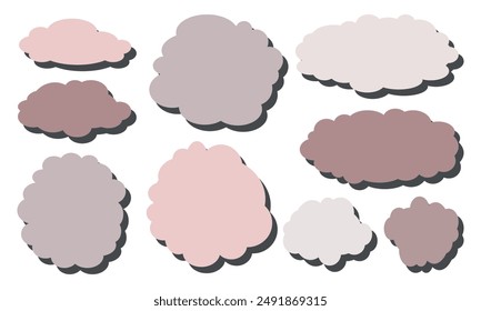 Frames for text in the style of Handdrawn. Doodle style frame template collection. Pastel frames for text