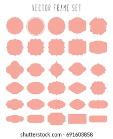 Frames vector clip art set. Labels clip art vector set. 