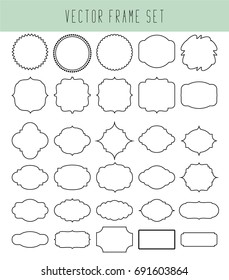 Frames vector clip art set. Labels clip art vector set. 