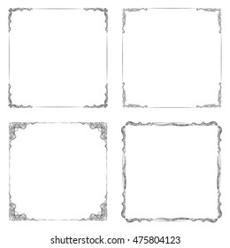 Frames. Vector set. Decorative elements.