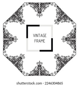frames in vintage style with elements of ornament, art, pattern, background, texture, Vector illustration eps 10, Art.