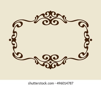 Frames .Vintage vector.Well built for easy editing . Brown on beige.Vector illustration.