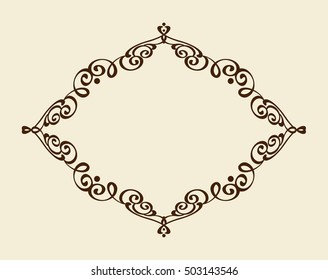 Frames .Vintage vector.Well built for easy editing . Brown on beige.Vector illustration.