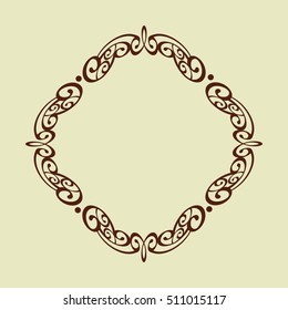 Frames .Vintage vector.Well built for easy editing . Brown on beige.Vector illustration.