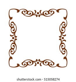 Frames .Vintage vector.Well built for easy editing . Brown on white.Vector illustration.